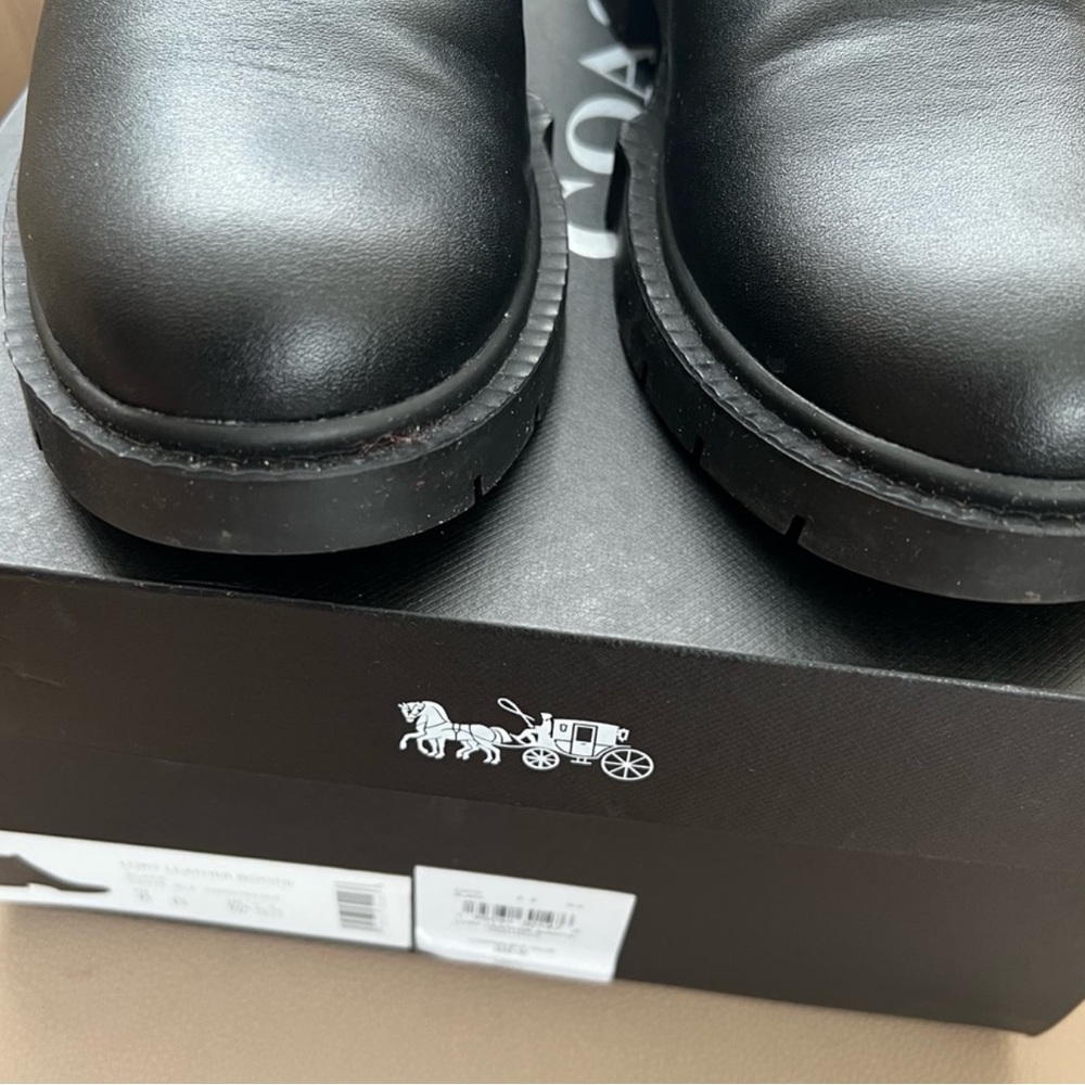 Womens Coach Lory Boots, Chelsea Style, Black Leather Size 8 - Picture 3 of 5